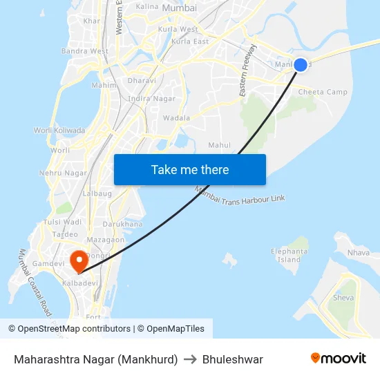Maharashtra Nagar (Mankhurd) to Bhuleshwar map