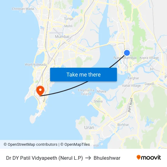 Dr DY Patil Vidyapeeth (Nerul L.P) to Bhuleshwar map