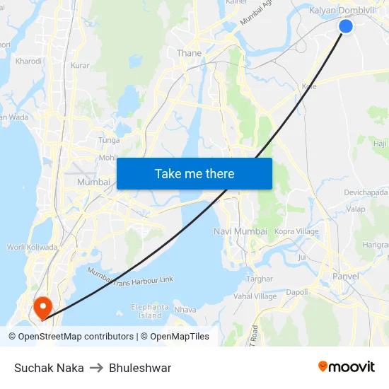 Suchak Naka to Bhuleshwar map
