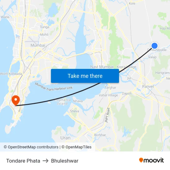 Tondare Phata to Bhuleshwar map