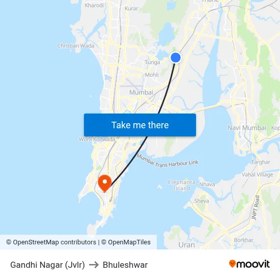 Gandhi Nagar (Jvlr) to Bhuleshwar map