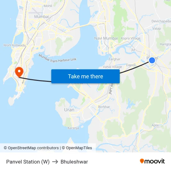 Panvel Station (W) to Bhuleshwar map