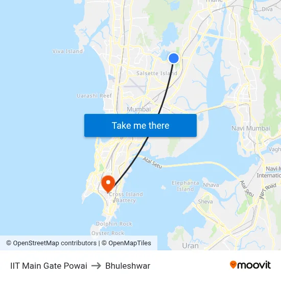 IIT Main Gate Powai to Bhuleshwar map