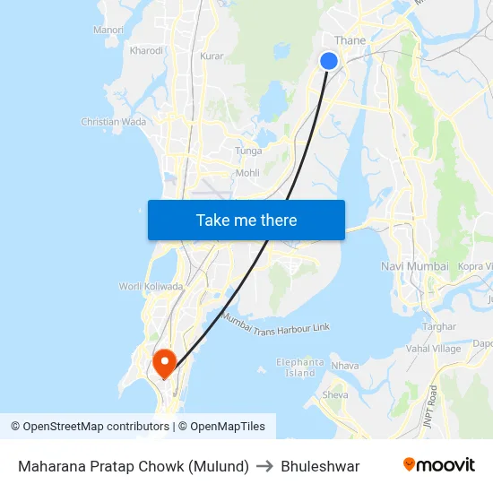 Maharana Pratap Chowk (Mulund) to Bhuleshwar map
