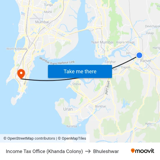 Income Tax Office (Khanda Colony) to Bhuleshwar map