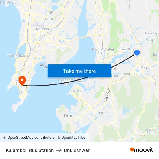 Kalamboli Bus Station to Bhuleshwar map
