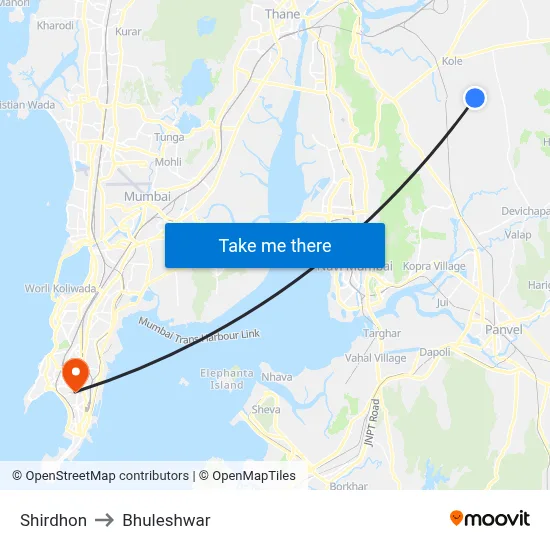Shirdhon to Bhuleshwar map