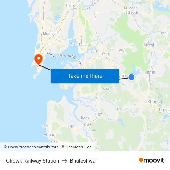 Chowk Railway Station to Bhuleshwar map