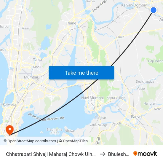 Chhatrapati Shivaji Maharaj Chowk Ulhasnagar to Bhuleshwar map