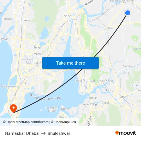 Namaskar Dhaba to Bhuleshwar map