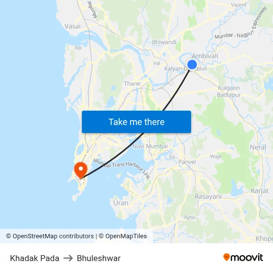 Khadak Pada to Bhuleshwar map