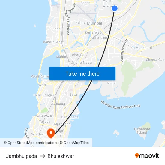 Jambhulpada to Bhuleshwar map