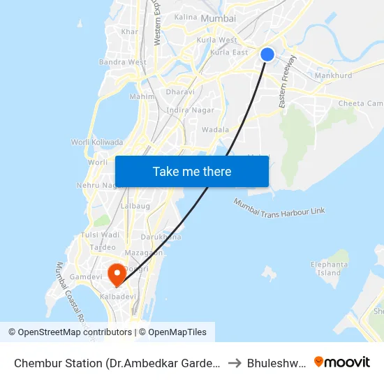 Chembur Station (Dr.Ambedkar Garden) to Bhuleshwar map