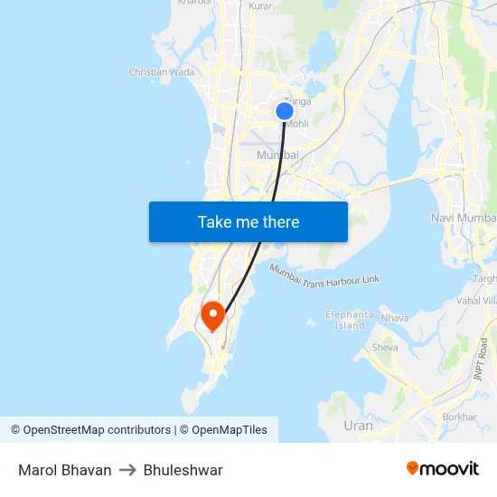 Marol Bhavan to Bhuleshwar map