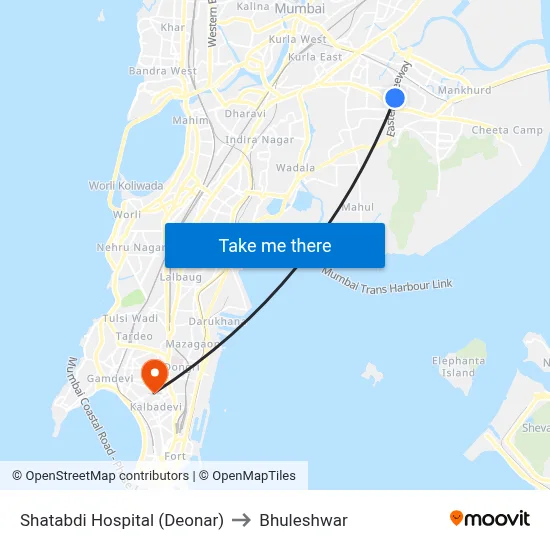 Shatabdi Hospital (Deonar) to Bhuleshwar map