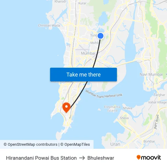 Hiranandani Powai Bus Station to Bhuleshwar map