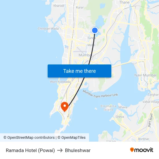 Ramada Hotel (Powai) to Bhuleshwar map