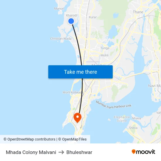 Mhada Colony Malvani to Bhuleshwar map