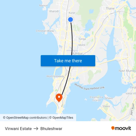 Virwani Estate to Bhuleshwar map