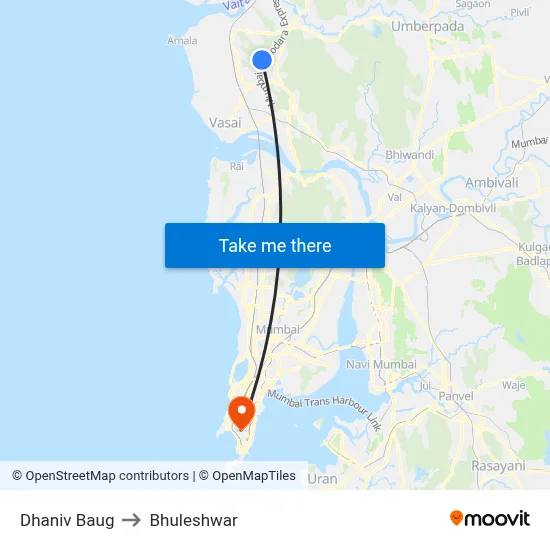 Dhaniv Baug to Bhuleshwar map