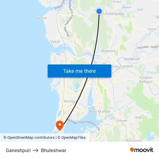 Ganeshpuri to Bhuleshwar map
