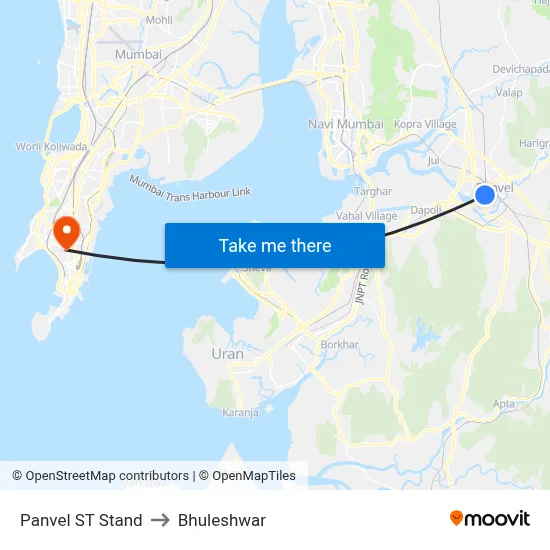 Panvel ST Stand to Bhuleshwar map