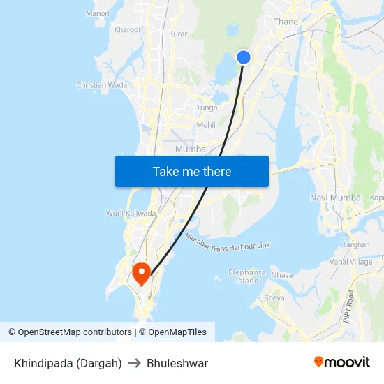 Khindipada (Dargah) to Bhuleshwar map