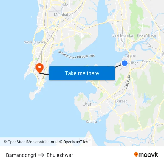 Bamandongri to Bhuleshwar map