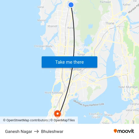 Ganesh Nagar to Bhuleshwar map