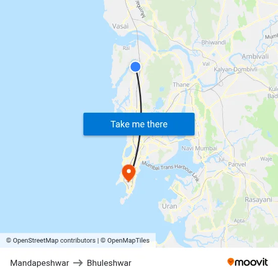 Mandapeshwar to Bhuleshwar map