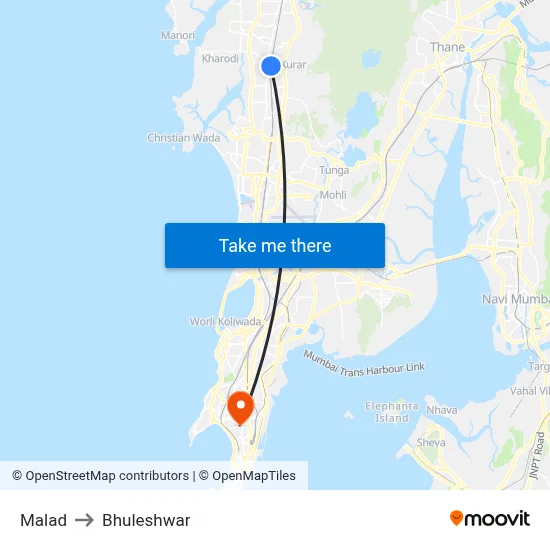 Malad to Bhuleshwar map