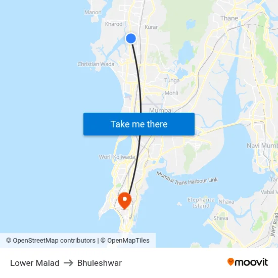 Lower Malad to Bhuleshwar map