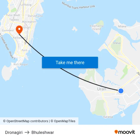Dronagiri to Bhuleshwar map