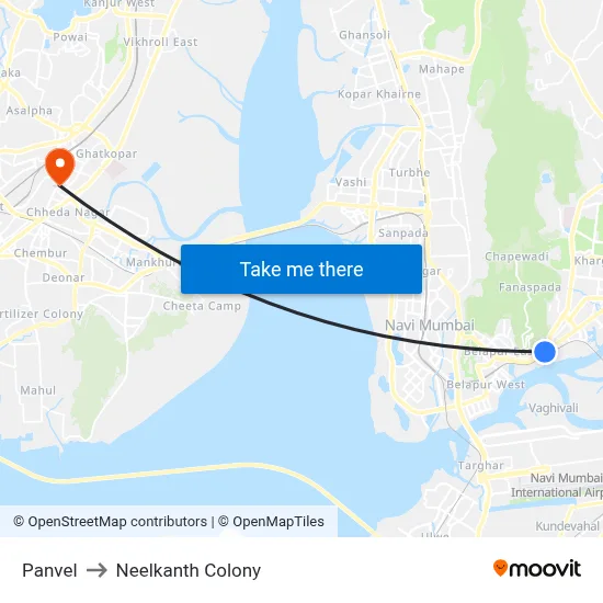 Panvel to Neelkanth Colony map