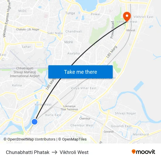 Chunabhatti Phatak to Vikhroli West map