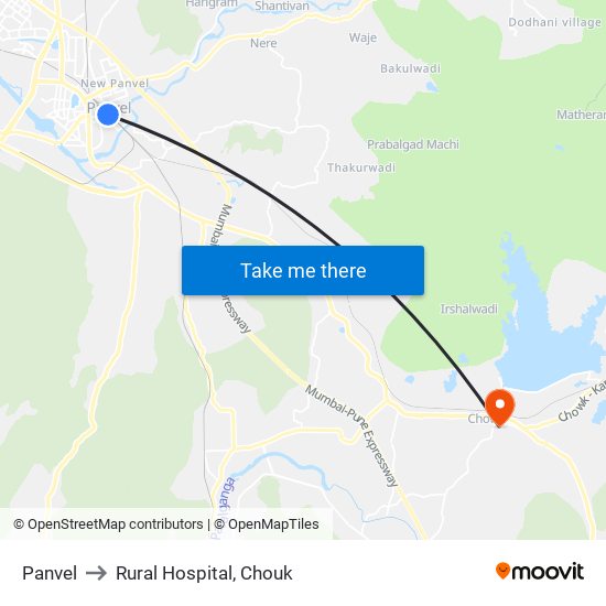 Panvel to Rural Hospital, Chouk map