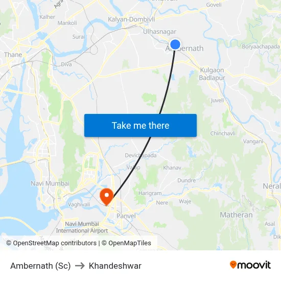 Ambernath (Sc) to Khandeshwar map
