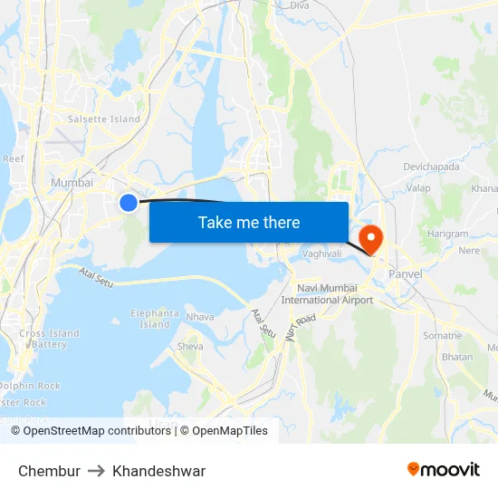 Chembur to Khandeshwar map