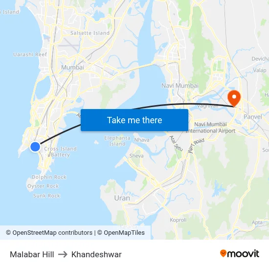 मलाबार हिल to खांदेश्वर map
