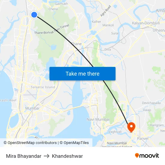 Mira Bhayandar to Khandeshwar map