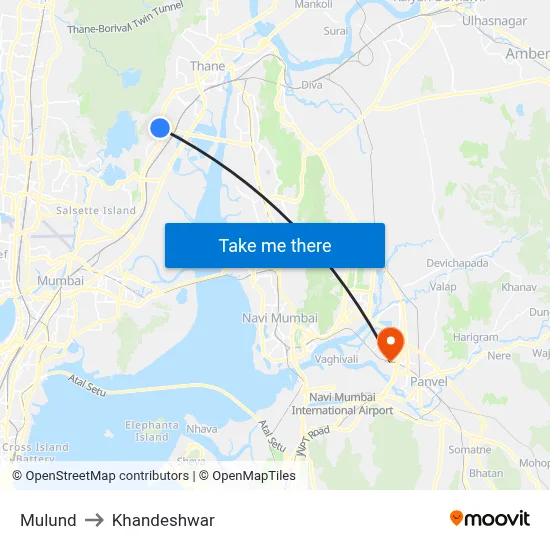 Mulund to Khandeshwar map