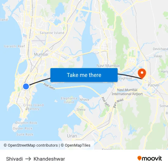Shivadi to Khandeshwar map