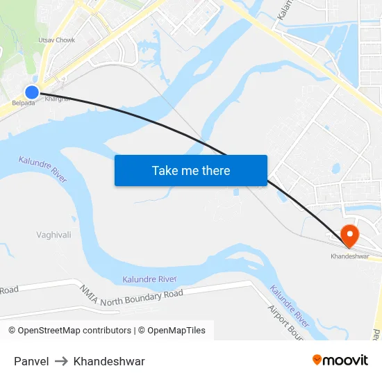 Panvel to Khandeshwar map