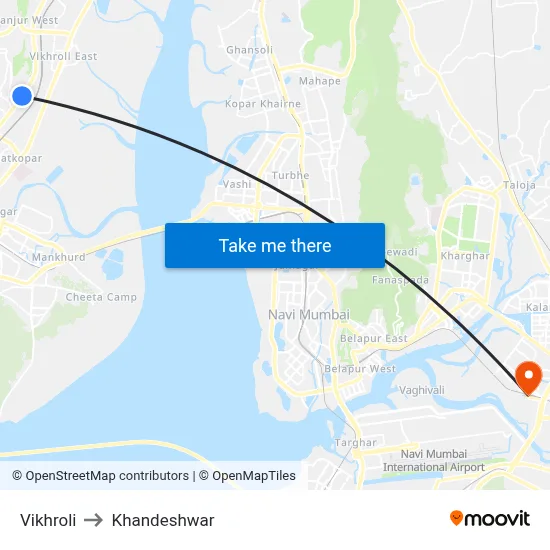 Vikhroli to Khandeshwar map