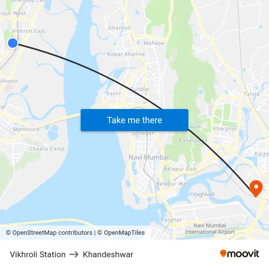 Vikhroli Station to Khandeshwar map