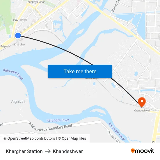 Kharghar Station to Khandeshwar map