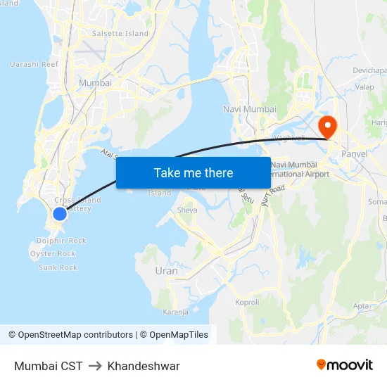 Mumbai CST to Khandeshwar map