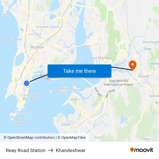 Reay Road Station to Khandeshwar map