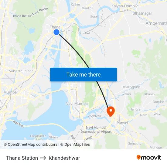 Thana Station to Khandeshwar map