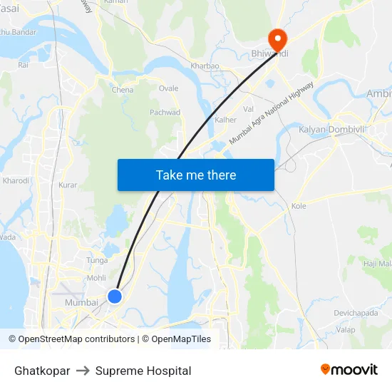 Ghatkopar to Supreme Hospital map